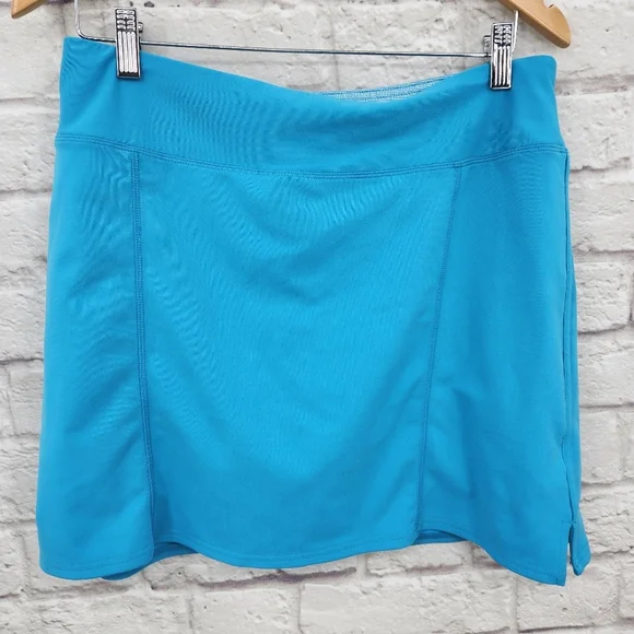 Adidas Golf Skort Teal Blue Tennis Skirt Sz Medium Climacool Stretch Solid Logo - Picture 1 of 11